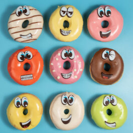 Smiley donuts 9 stuks